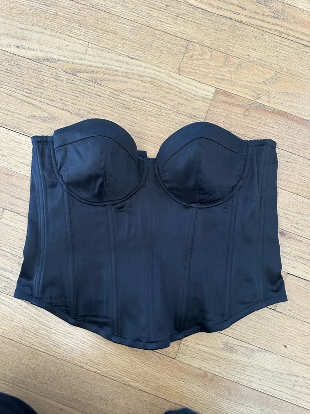 Black Strapless Bustier Corset Top